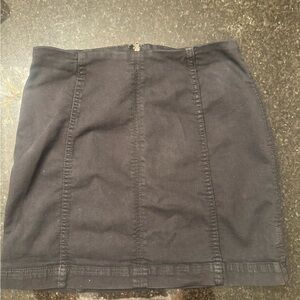 Free People Black Denim Skirt